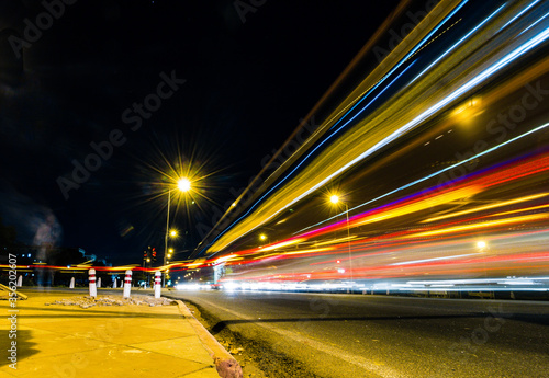 Photography Rajpath in night lights located in New Delhi of India, Asia