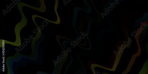 Dark Multicolor vector template with lines. Illustration in abstract style with gradient curved.  Pattern for business booklets, leaflets