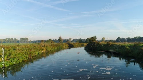 WS POV Rural landscape with river Mark / Galder, Noord-Brabant, Netherlands photo