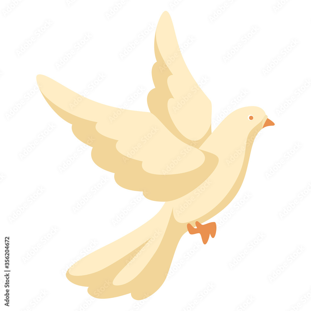 Illustration of white dove. Pigeon faith and love symbol. Illustration of white dove. Pigeon faith and love symbol.