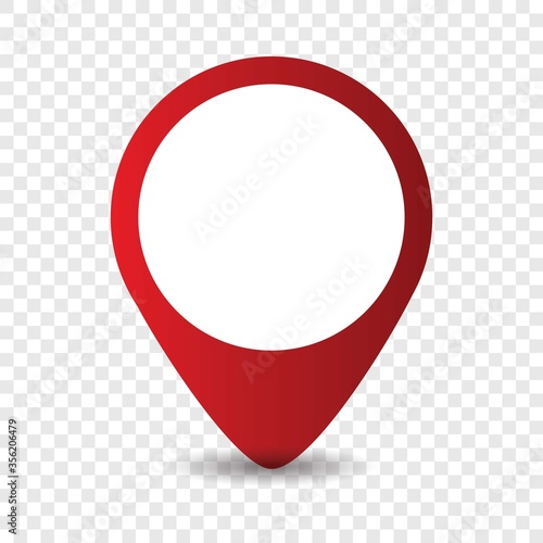 Map location pointer icon on transparent background. Map pin for target or destination drawing by illustration