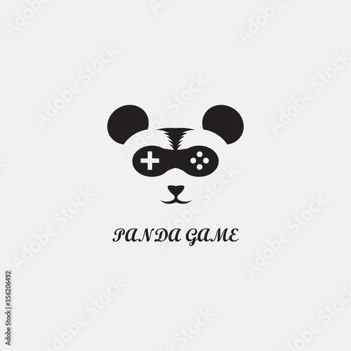 Fototapeta Naklejka Na Ścianę i Meble -  game of panda black logo vector design