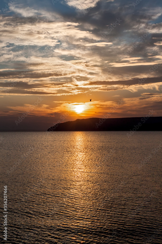 Obraz premium Sunrise. River. Summer
