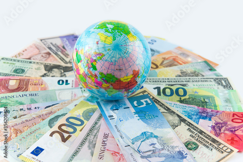 Welt, Globalisierung, Geldscheine, Währung
