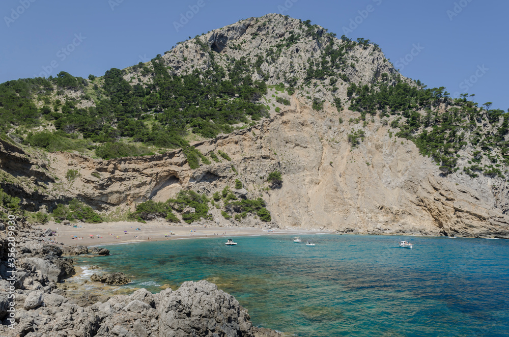 Es coll Baix, one of the most beautiful beaches of Majorca.