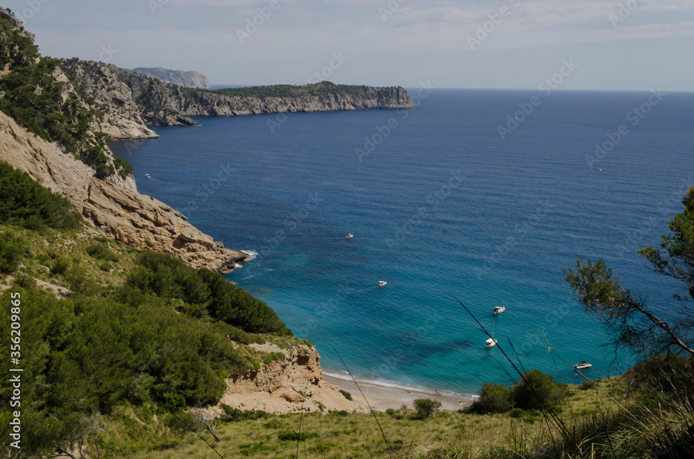 Mallorca wild and virgin beach. Es coll Baix, Alcudia.Holiday concept.