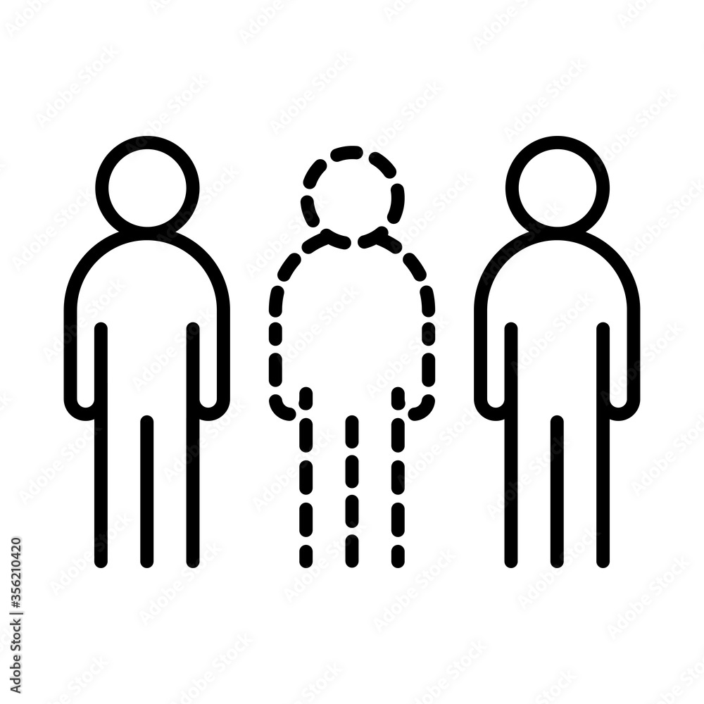 covid 19 social distancing in the public place during coronavirus, outbreak spreading vector line style icon covid 19 social distancing in the public place during coronavirus, outbreak spreading vector line style icon