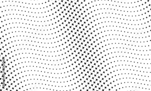 abstract waves background with repeated stars in halftone design