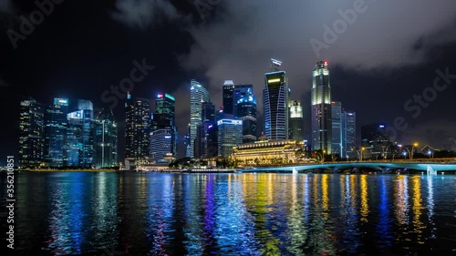 Wallpaper Mural WS T/L Financial District skyline and bay of water / Singapore Torontodigital.ca