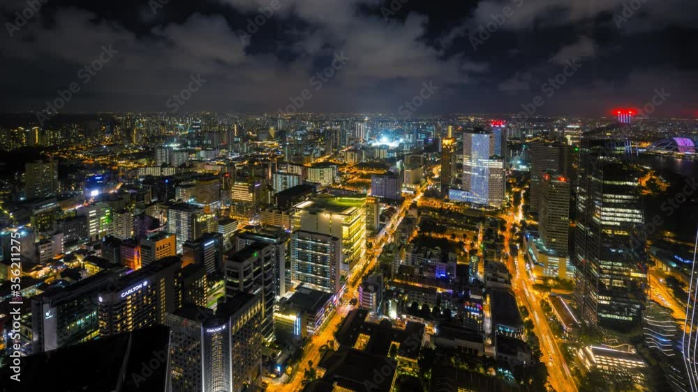 WS T/L HA Illuminated cityscape and traffic / Singapore WS T/L HA Illuminated cityscape and traffic / Singapore