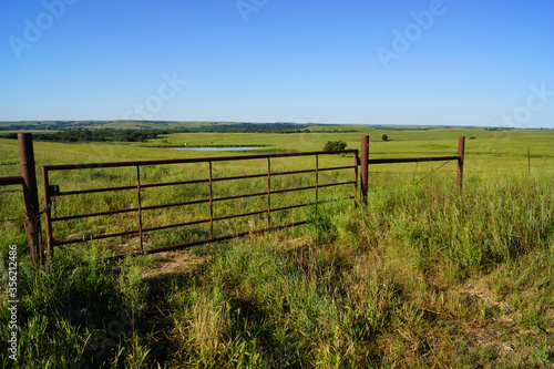 fence in the field in Kansas