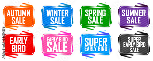 Set Sale banners design template, discount tags, great promotion, vector illustration