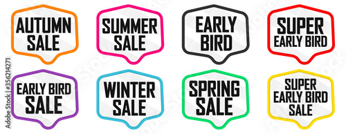 Set Sale banners design template, discount tags, great promotion, vector illustration