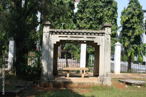 Graveyard cemetery in Taman Prasasti, Jakarta, Indonesia,