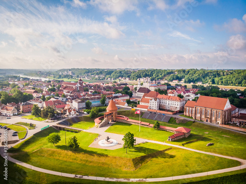 Kaunas city old town and castle in the summer, Lithuania
