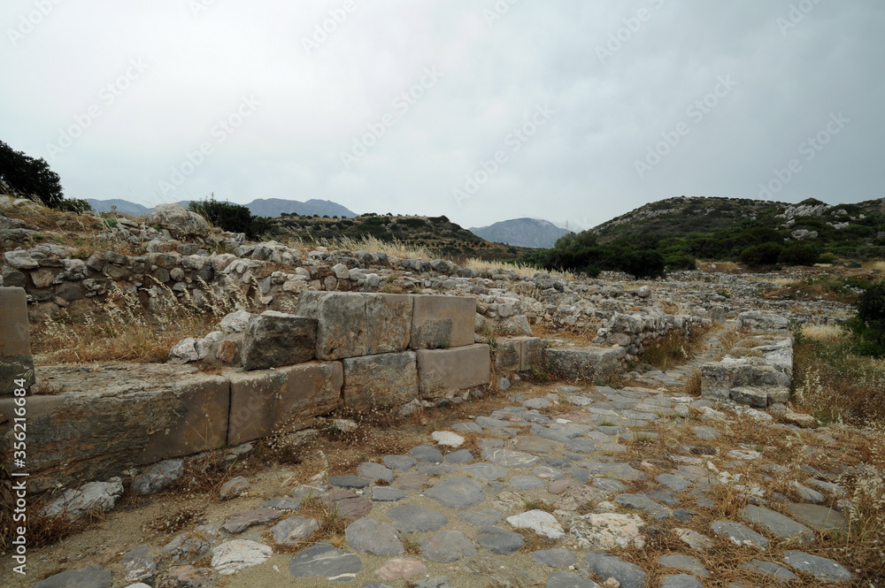 Quartier E des ruines de la cité minoenne de Gournia en Crète