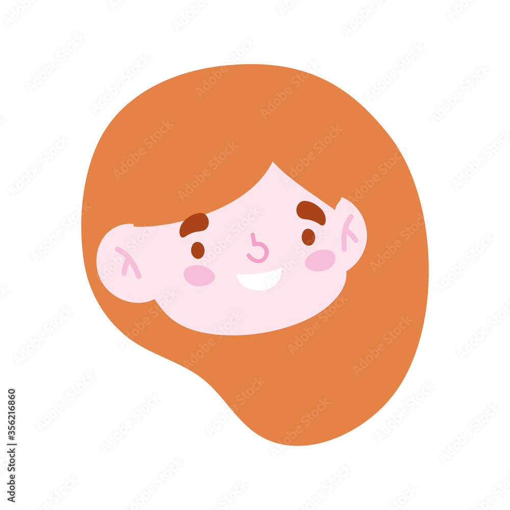cute little girl face character cartoon isolated design icon cute little girl face character cartoon isolated design icon