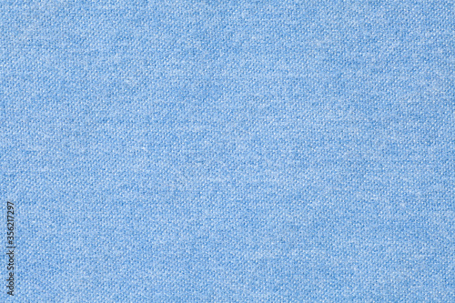 Chambray cloth texture background light blue flat lay shot from above