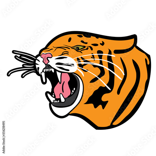 Fototapeta Naklejka Na Ścianę i Meble -  Angry Tiger Head illustration vector