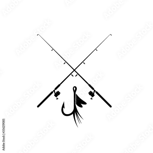 Fishing rod icon for web design isolated on white background