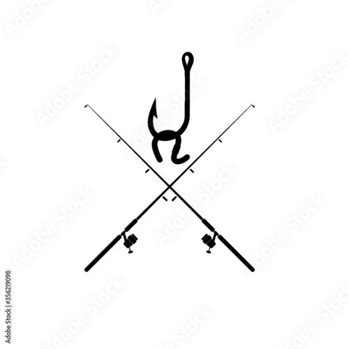 Fishing rod icon for web design isolated on white background