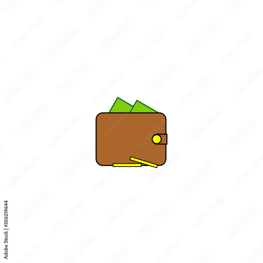 Flat wallet with cash. Vector illustration modern design. EPS10 Flat wallet with cash. Vector illustration modern design. EPS10