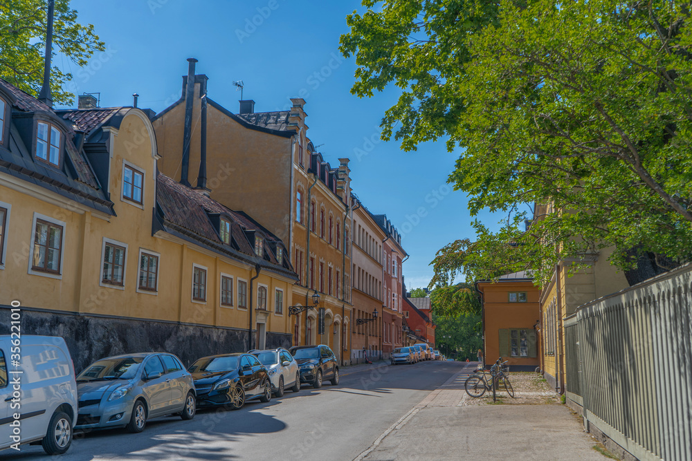 Old houses in Stockholm. Sodermalm district. Sweden. Scandinavia.