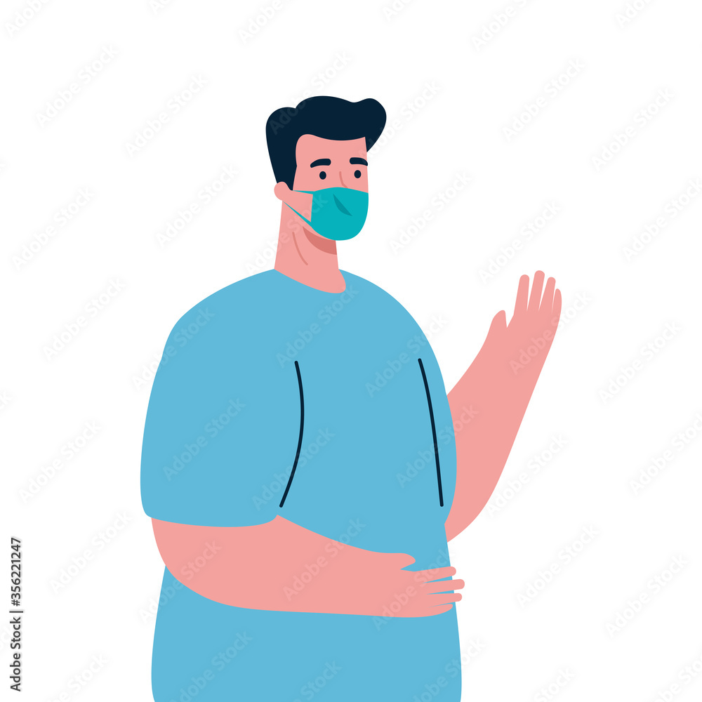 man avatar with mask design of medical care and covid 19 virus theme Vector illustration man avatar with mask design of medical care and covid 19 virus theme Vector illustration