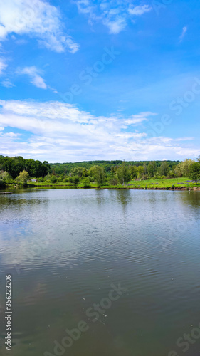 Perfect lake landscape in the spring season