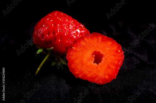 strawberry on black