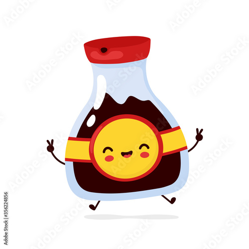 Cute happy funny soy sauce bottle