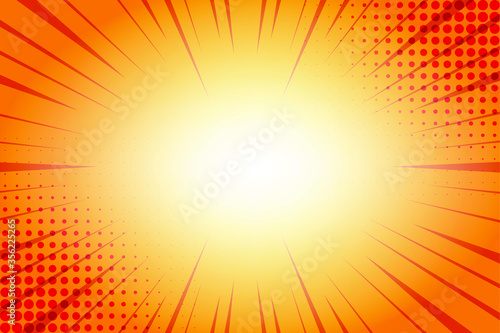 Orange ray background with Comic book and pop Art summer background dot pattern illustration vector