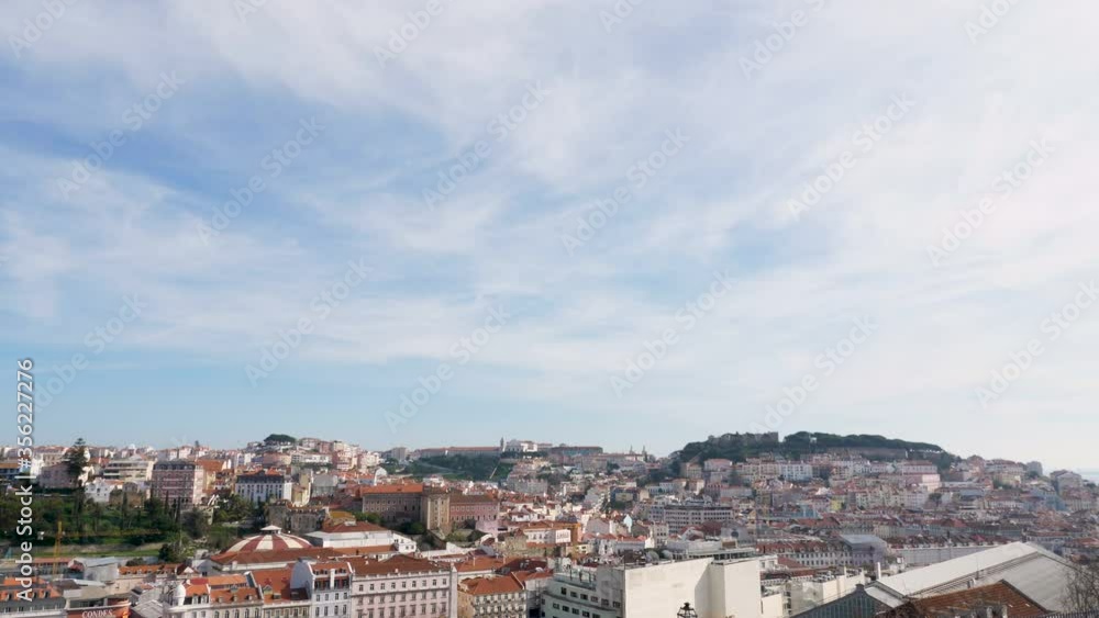 Beautiful panoramic view of old city district of Lisbon, Portugal on a sunny day Beautiful panoramic view of old city district of Lisbon, Portugal on a sunny day