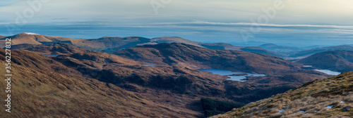 Looking south east from the Merrick in Galloway Scotland across to the Solway Firth to England.