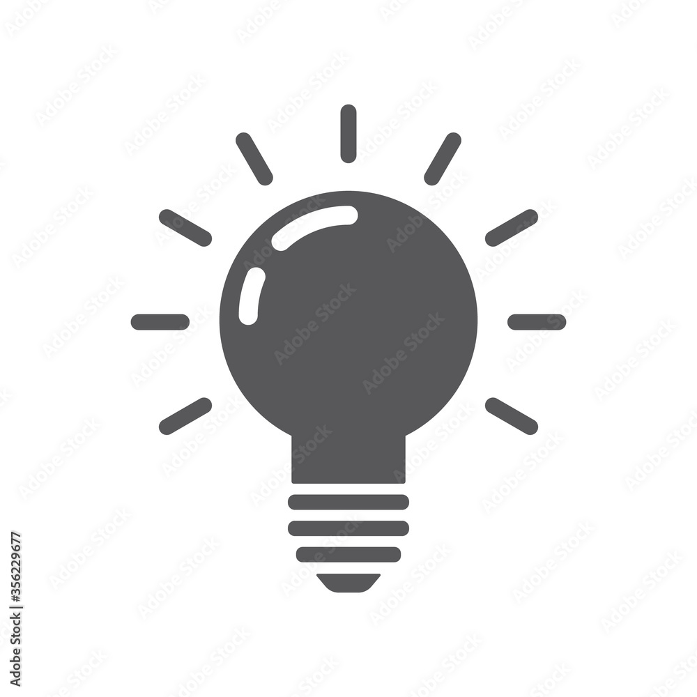Light bulb icon. Electric lamp illustration, symbol of idea, innovation and solution. Light bulb icon. Electric lamp illustration, symbol of idea, innovation and solution.