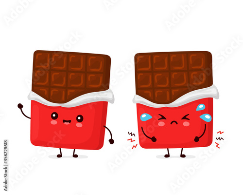 Cute happy and sad funny chocolate bar