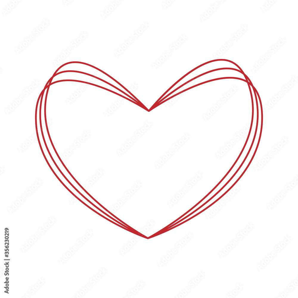 Red heart icon in linear style, linear heart. Heart a symbol of love.. Red heart icon in linear style, linear heart. Heart a symbol of love..