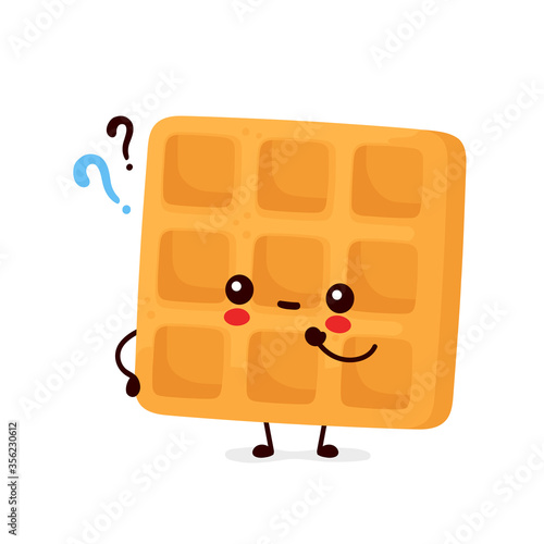 Cute happy funny belgian waffle