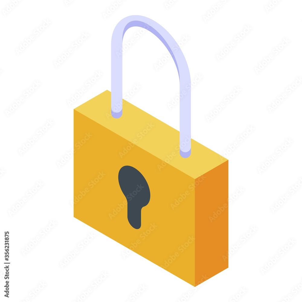 Padlock icon. Isometric of padlock vector icon for web design isolated on white background Padlock icon. Isometric of padlock vector icon for web design isolated on white background