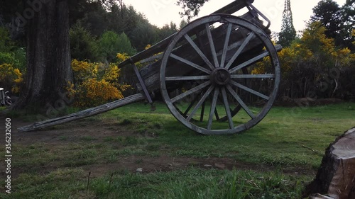 Old Wooden Cart in a mountain landscape