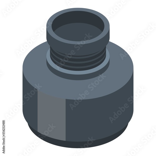 Ink bottle icon. Isometric of ink bottle vector icon for web design isolated on white background