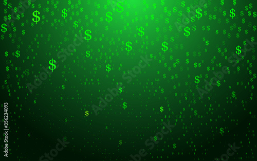 Business background made of falling dollar signs.
