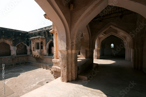 Photography inside at queens bath hampi karnataka india