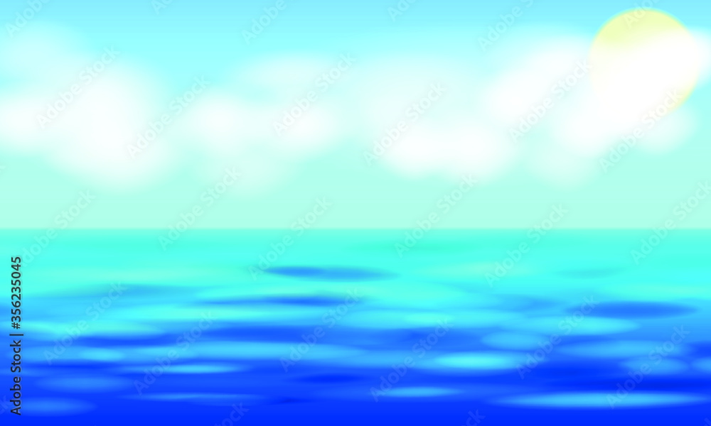 blue sky and sea. abstract vector background