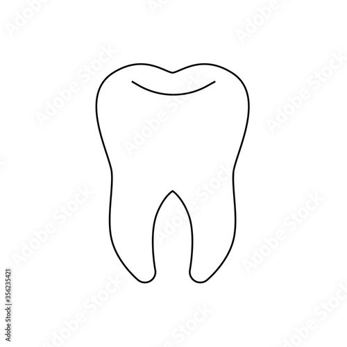 Outline teeth icon dentist flat vector sign/symbol. For mobile user interface