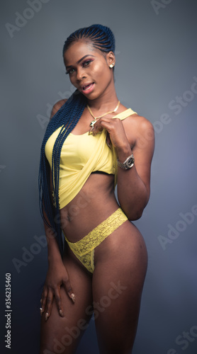 A portrait of pretty happy african woman