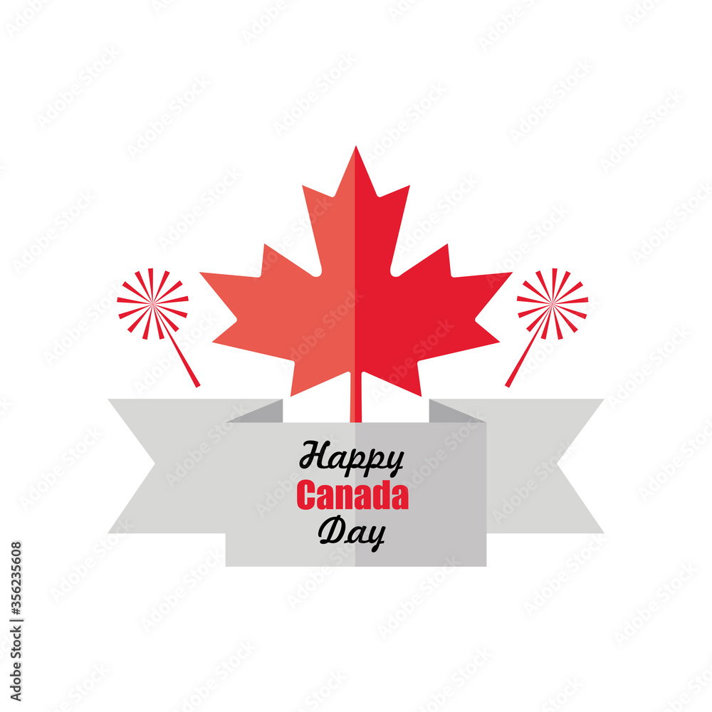 happy Canada day with maple leaf happy Canada day with maple leaf