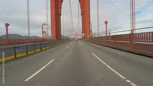 Driving on the Golden Gate Bridge, San Francisco 4K