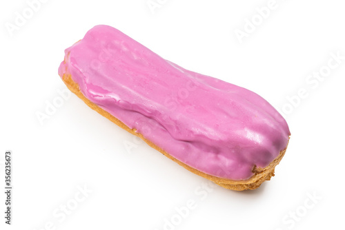 Fresh tasty eclairs isoalted on white background