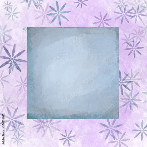 Grungy floral texture frame